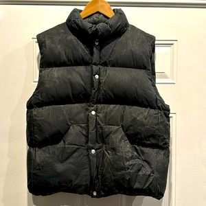 OlderBrother Waxed Puffer Vest - Black Indigo